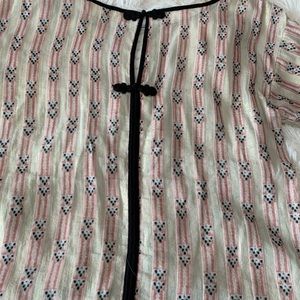 Anthropology silk, satin, velvet blouse.